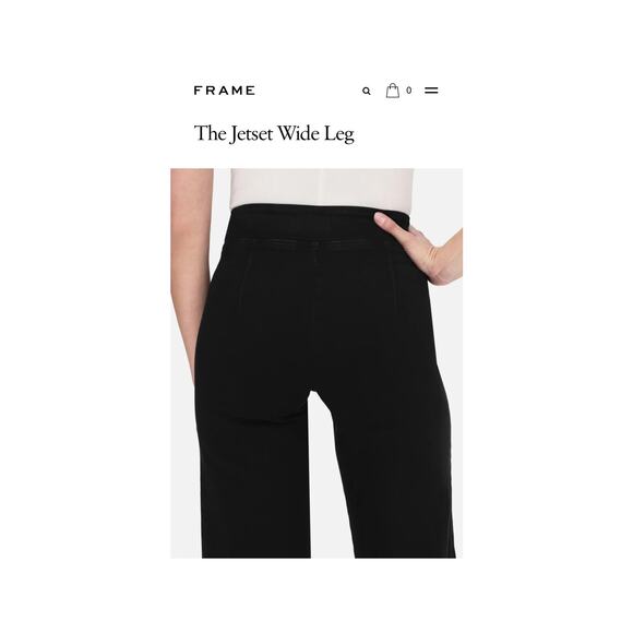 FRAME jetset high rise wise leg stretch black jeans size 1 sizes 25-29 - Picture 3 of 10